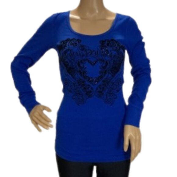 Harley Davidson Royal Blue Long Sleeve Top - Picture 2 of 6